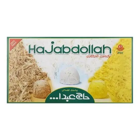 پشمک لقمه‌ای وانیل، کاکائو و زعفران حاج عبدالله ۳۵۰ گرمی