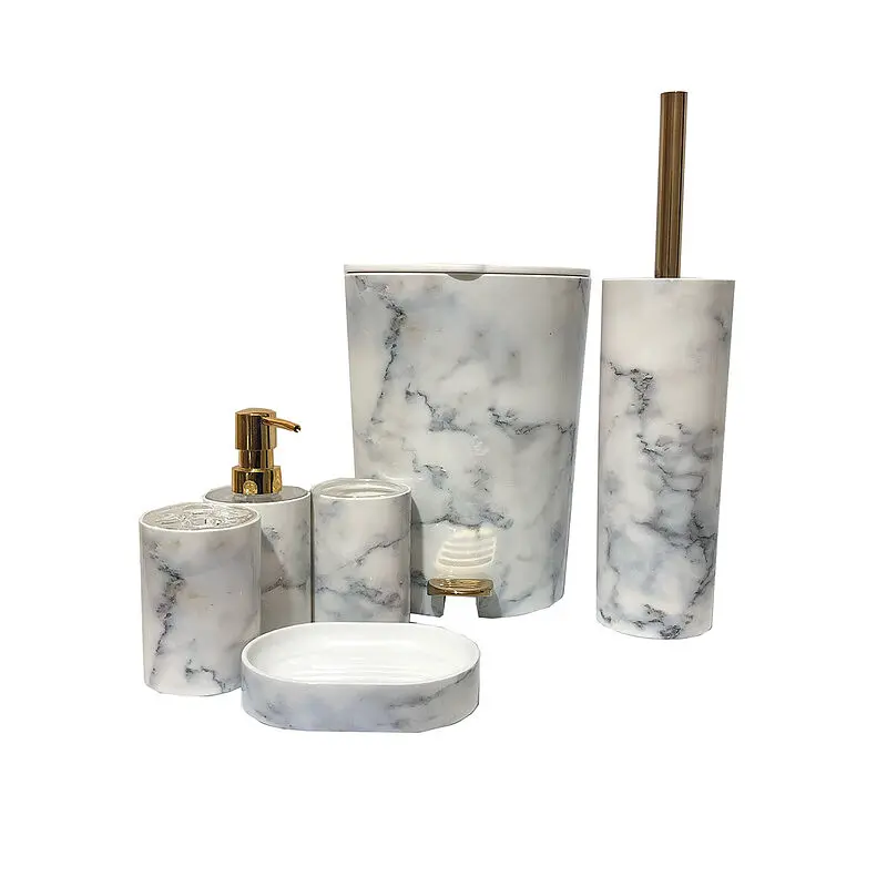 Ensemble d’accessoires de salle de bain marbré – Limon