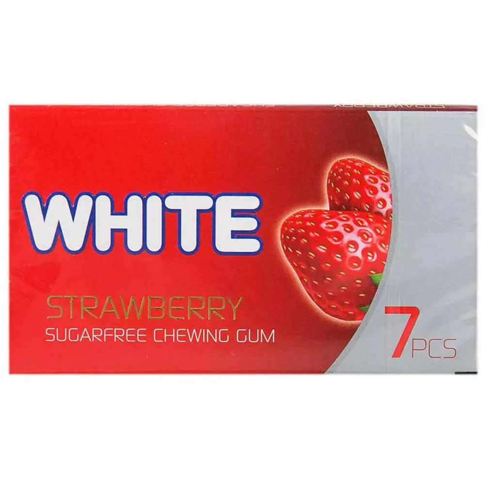 White Erdbeer-Kaugummi – 7 Stück