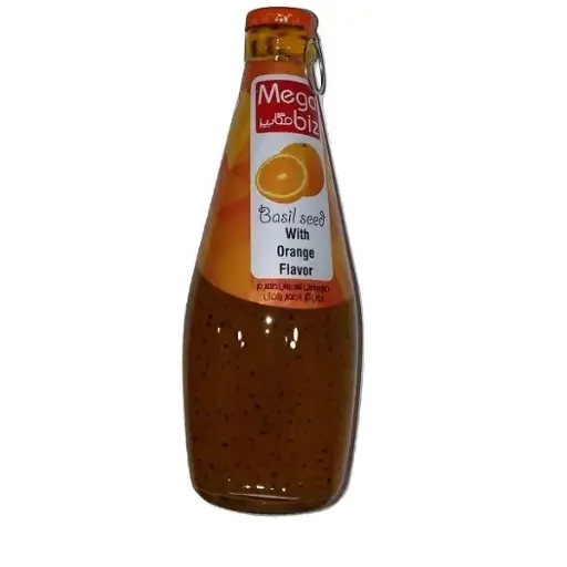 Megabiz Basilikumsamen-Getränk mit Orangengeschmack 300 ml