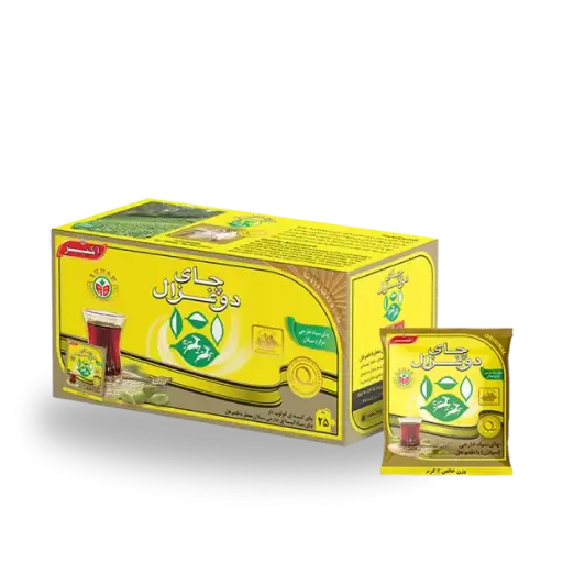 چای کیسه ای هل دار دو غزال 25 عددی 