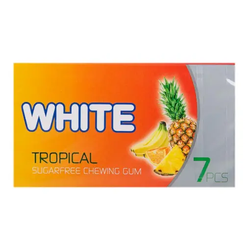 Chewing-gum White saveur tropicale – 7 pièces